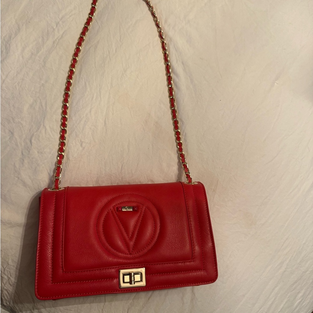 Red Leather Shoulder Bag
